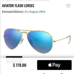 Ray ban Aviator Blue Flash Lens Sunglasses